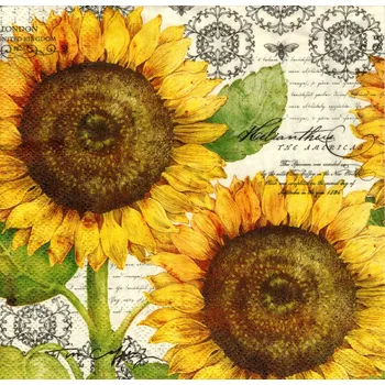 Papírový ubrousek UBR-F09, Ubrousek, 16x16 cm, DVĚ SLUNEČNICE, 1 kus