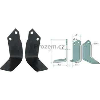 Fréza Frézovací nůž pravý pro Antonio Carraro, 54/14,5/172 mm