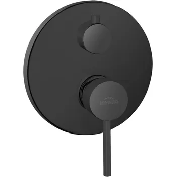 Vodovodní baterie Invena Dafni, podomítková baterie 2-výstupová, černá matná, BP-88-4O2-A