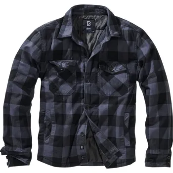 Pánská košile Košile LUMBERJACKET dlouhý rukáv flanel ČERNO/ŠEDÁ 3XL - Není skladem