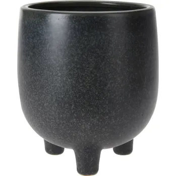 Biokrb Keramický obal na květináč Messina, 13,5 x 16,2 cm, černá