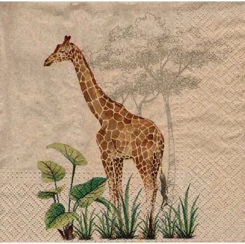 Papírový ubrousek UBR-F01, Ubrousek, 16x16 cm, ŽIRAFA, 1 kus