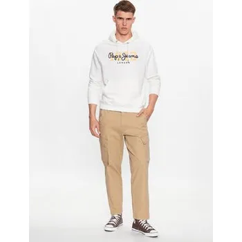 Pánská mikina Pepe Jeans Mikina Meier Hoodie PM582482 Bílá Regular Fit L