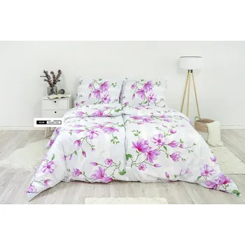 Povlečení Stanex Ložní povlečení bavlněné Lilie fialové (LS226) ROZMĚR: 140x220 cm + polštář (90x70 cm)