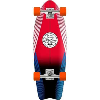 Longboard HYDROPONIC cruiser - Fish Complete Cruiser Skateboard (LINES RED)