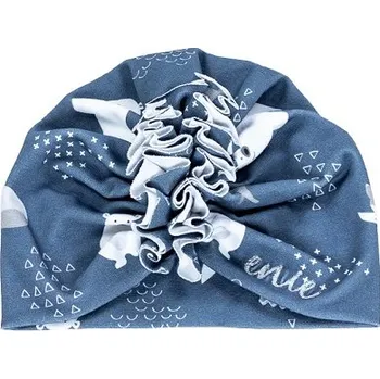 Kojenecká čepice ENIE BABY dětská čepice TURBAN Bear and Fox 6-9m
