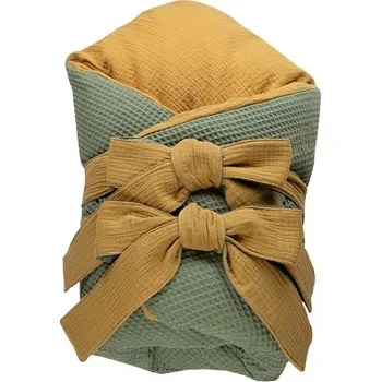 Zavinovačka ENIE BABY zavinovačka z dutého vlákna VAFLOVÁ 80x80cm Khaki/Karamel