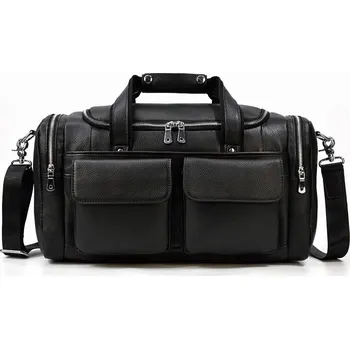 Sportovní taška Veľká cestovná taška luxusná 100% pravá koža Barva (Varianta): černá(45cm)
