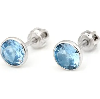 Náušnice Stříbrné náušnice pecičky s modrými zirkony STNAU1504F