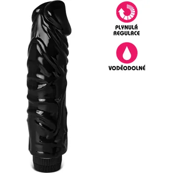 VšeNaSex.cz Gelový vibrační penis Fat Size Black Man