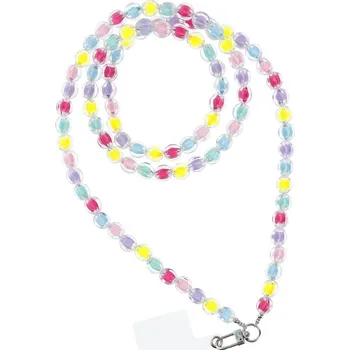 BAREVNÝ přívěsek na telefon / délka šňůry 120cm (60cm do poutka) / na krk - vícebarevný