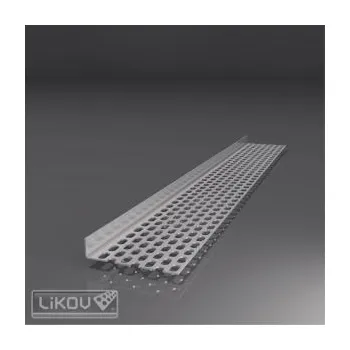 Stavební profil LIKOV LU-L lišta uzavírací perforovaná délka 2,5m tl. 0,8mm, šířka 80mm