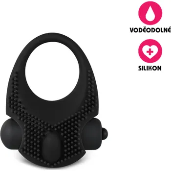 VšeNaSex.cz Vibrační erekční kroužek Silicone Stimulation Ring černý