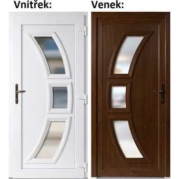 Vchodové dveře Plastové vchodové dveře Soft Celia zlatý dub/bílá 100x210 cm, pravé