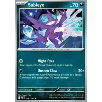 Sběratelská karetní hra Pokémon PAL 136/193 Sableye - Paldea Evolved Stav: Near Mint, Verze: HOLO