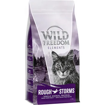 Krmivo pro kočku 2kg Wild Freedom Adult Rough Storms s kachním – bez obilovin