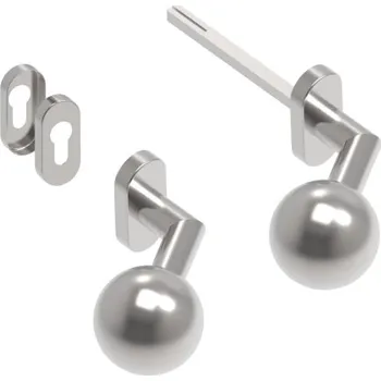 Dveřní kování Koule se štítkem, pár pevná NEREZ AISI 304 (Koule se štítkem vyosená)