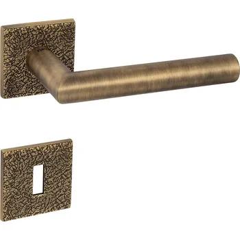 Dveřní kování TI - FAVORIT - HR 4002 5SQ T3 bez spodní rozety, klika/klika OGS - Bronz česaný matný (77)