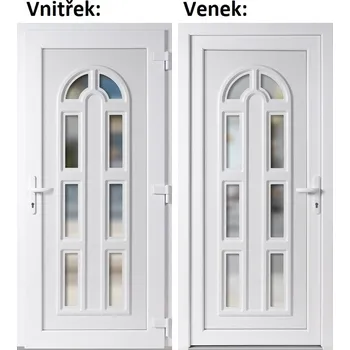 Vchodové dveře Plastové vchodové dveře Soft Linda bílé 100x210 cm, pravé