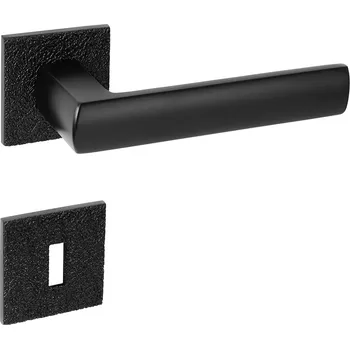 Dveřní kování TI - POPULAR - HR 4161 5SQ T3 rozety WC, klika/klika BS - Černá matná (153)