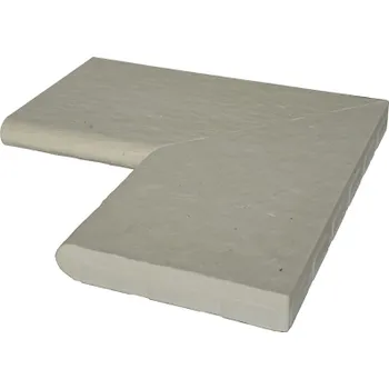 Zahradní obrubník Bazénový lem Presbeton Slate vnitřní roh 600x600x55 mm reliéfní slonovinový
