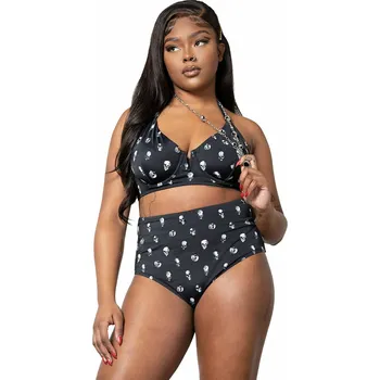 Dámské plavky plavky dámské KILLSTAR - Skulls - XS