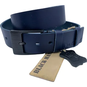 Opasek Modrý kožený pásek Black Hand 004-40 Délka: 90 cm