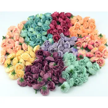 Hedvábné hlavičky umělých růží - 20ks