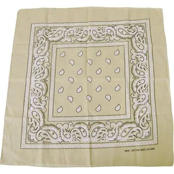 Šátek ČÍNA Šátek potisk western čtvercový coyote pískový baige