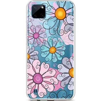 Pouzdro na mobilní telefon Kryt Realme C21Y silikon Colorful Daisy (obal neboli pouzdro na Realme C21Y)