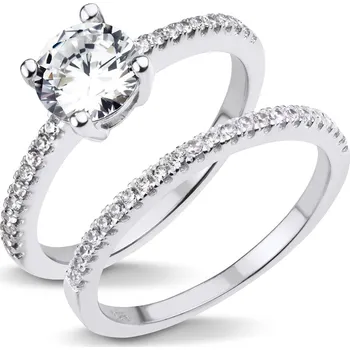 Prsten BRUNOshop.cz Stříbrný set POMP se zirkony Velikost: 7 (EU: 54 - 56)