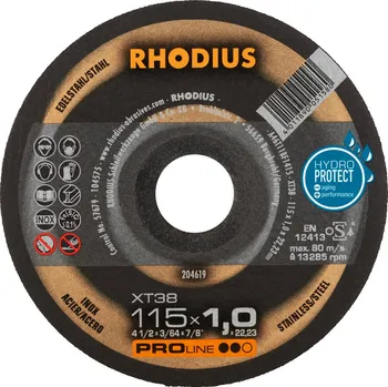 Řezný kotouč Kotouč řezný 230x1.9 XT38 PROline (205702) RHODIUS kotouč řezný, ocel, vysokopevnostní ocel, nerez