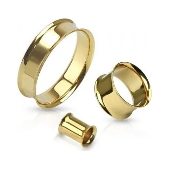 Náušnice Atreya Zlatý tunel z oceli Velikost: 6,5 mm