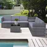 Luxusní prostorná zahradní polyratanová sestava Bella | šedá