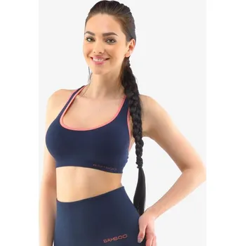 Dámské oblečení GINA dámské podprsenka sportovní s vycpávkami, bez kostice, bezešvé ECO Bamboo Sport 07018P lékořice tomato L/XL