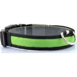 Reflexní svítící obojek s LED světlem, zelený Velikost: XL 52-60cm