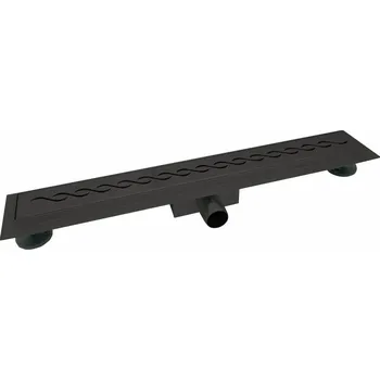 sprchový žlab Sprchový podlahový žlab černý 70 cm - VLNA M7001B