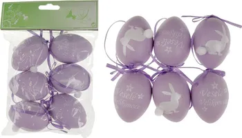 Velikonoční dekorace Autronic Vajíčka plastová 6 cm lila