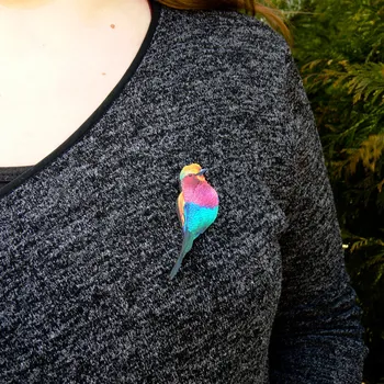 Brož art-wood.cz Dřevěná brož - ptáček 3