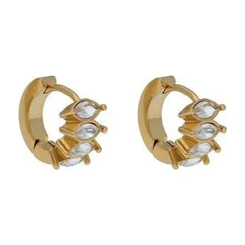 Náušnice Doria Náušnice kruhy zlaté z oceli se zirkony J286