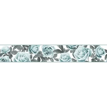 Tapeta Samolepící bordura růže modro-mintové B 83-31-02