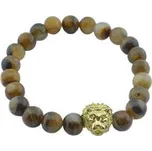 Doria Náramek z korálků "ACHÁT" s hlavou lva