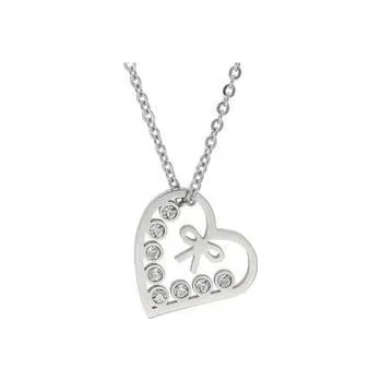 Řetízek Doria Řetízek z oceli SRDCE s krystaly stříbrná I130