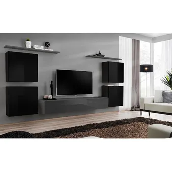 Obývací stěna Obývací Stěna Switch IV Černá/Grafit