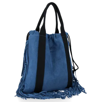 Kabelka Vittoria Gotti Kožené kabelka shopper bag jeans B7