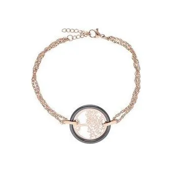 Náramek Doria Náramek rose gold, ocel a keramika STROM ŽIVOTA