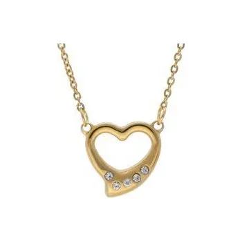 Řetízek Doria Náhrdelník z oceli SRDCE zlatý I070