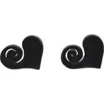 Doria Náušnice SRDCE z chirurgické oceli černé C378