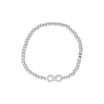 Náramek Doria Náramek korálkový na gumičce z oceli INFINITY N082