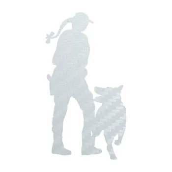 Samolepící dekorace SAMOLEPKA Psovod 002 pravá (51 - 3D karbon bílý) NA AUTO, NÁLEPKA, FÓLIE, POLEP, TUNING, VLASTNÍ TEXT, TISK, AUTOSAMOLEPKY.cz, POLEPY, OBRÁZEK, LOGO, SAMOLEPKY